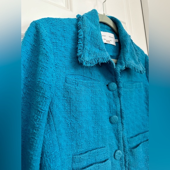 Proenza Schouler White Label Cropped Tweed Jacket Blue size 8 - Picture 7 of 13